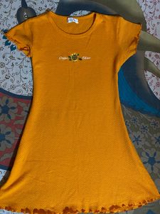Yellow Mini Frock😍size:small(s)