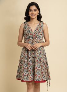 Allen Solly Floral Print V-Neck Dress