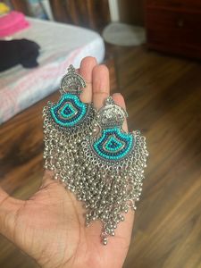 Blue Pearls Silver Earrings