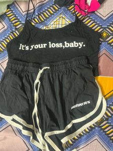 Black 'Its Your Loss, Baby' Crop Top