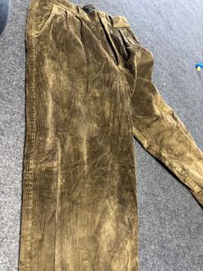 Crocodile Corduroy High-Waisted Trousers
