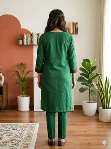 Green cotton silk Kurta Top