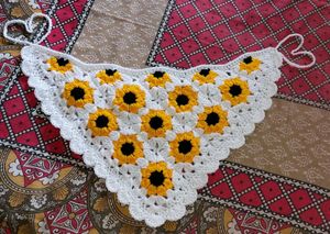Crochet Sunflower bandana