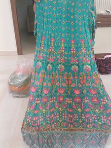 Beautiful Teal Floral Print maxi