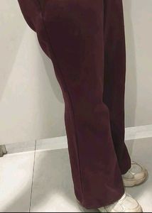 Maroon Bell Bottom Pants
