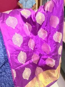 Vibrant Purple Banarasi Silk Saree