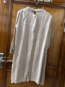 Elegant Embroidered Beige Dress