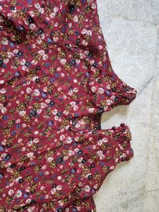 Chic Floral Print transparent top