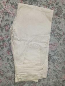Women Cream Colored Casual Pants
