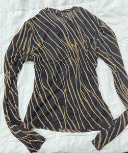 Sheer Animal Print Long Sleeve Top