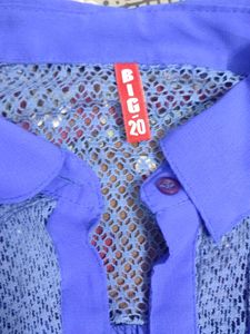 Blue Sleeveless Blouse