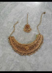17.Gold Choker Necklace Set