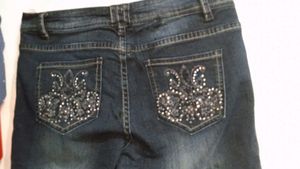 Women's Dark Wash Embellished Jeans