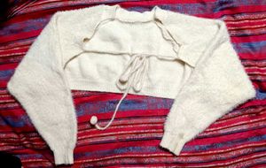 Cozy Fuzzy Off-white Shrug Bolero