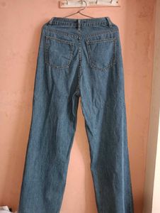 Blue Wide Leg Denim Jeans