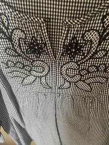 Gingham Embroidered top