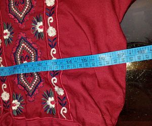 Embroidered Maroon Dress🎉