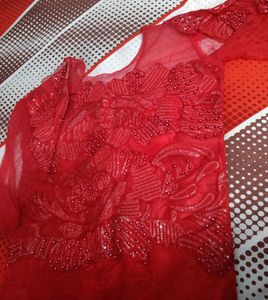 Red Sequined Evening Gown