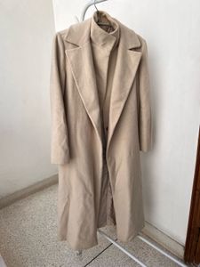 Elegant Beige Wool Blend Coat