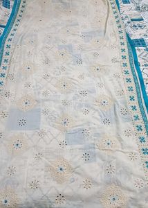 Cream and Green Dupatta (pack of 1)