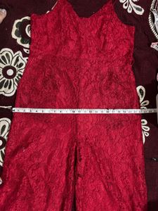 Red Lace Jumpsuit