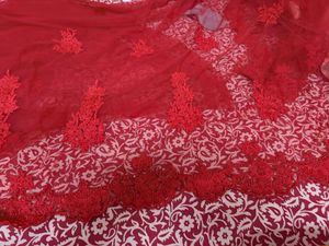 Beautiful Red Embellished Saree