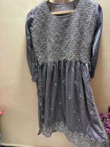 Grey naira cut sequence work dress