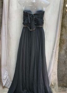 Strapless Gathered Waist Maxi Dress