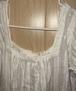 White Striped Tunic Top