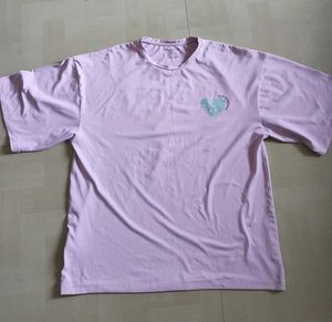 Lilac Graphic Print Oversized T-Shirt