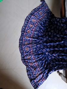 Bohemian Blue Print Midi Skirt
