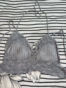 Crochet Halter Neck Bra Top