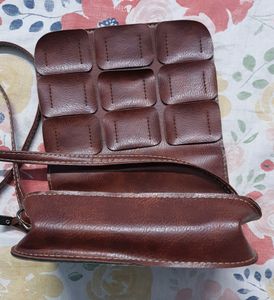 Brown Pure Leather Sling Bag