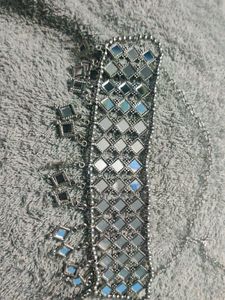 Oxidised Mirror Necklace