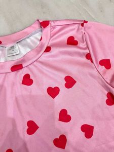 Cute Pink Heart Crop Top from street style store