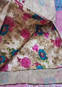 Elegant Beige Kurti with Floral Border