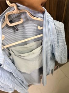 new shoppers stop inner crop top and striped shirt