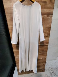 Elegant White Kurta with Black Embroidery