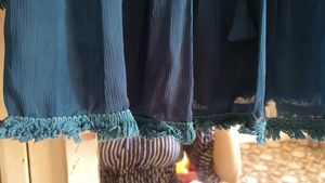 Blue Daily wear Top with lace Border