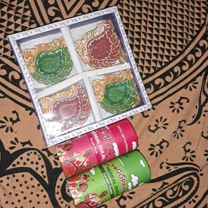Diwali Diya Set &amp; 2 Holi Color Pack