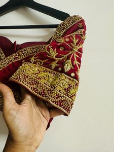 Zardosi Maroon Handwork Blouse