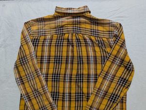 Men's Yellow Plaid Long Sleeve Shirt
