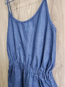 Denim Wide Leg Romper