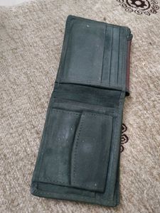 Dark Green Suede Bi-Fold Wallet