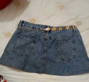 washed out mini skirt