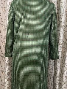 Chic Green Checkered Coat