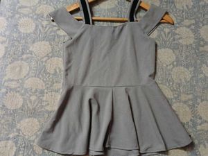 Cute Grey Peplum Dress