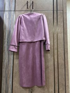Elegant Purple Dress and Jacket Set
