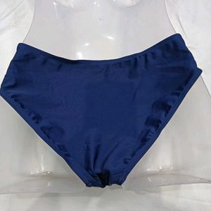 Navy Blue🪔 Bikini Bottom with Floral Waistband