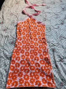 🌼Pinteresty Floral Halter Mini Dress🧡